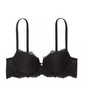 Victoria's Secret Dream angels black lace lightly line Demi bra